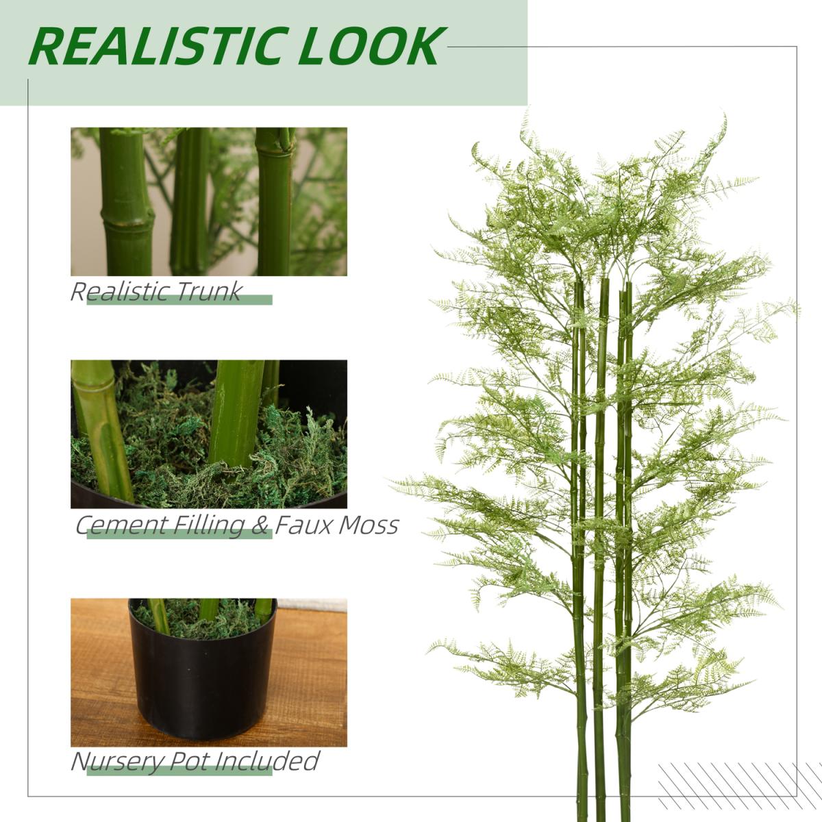 Artificial Plants Asparagus Fern in Pot Indoor Outdoor Home Decor - Green – image 5