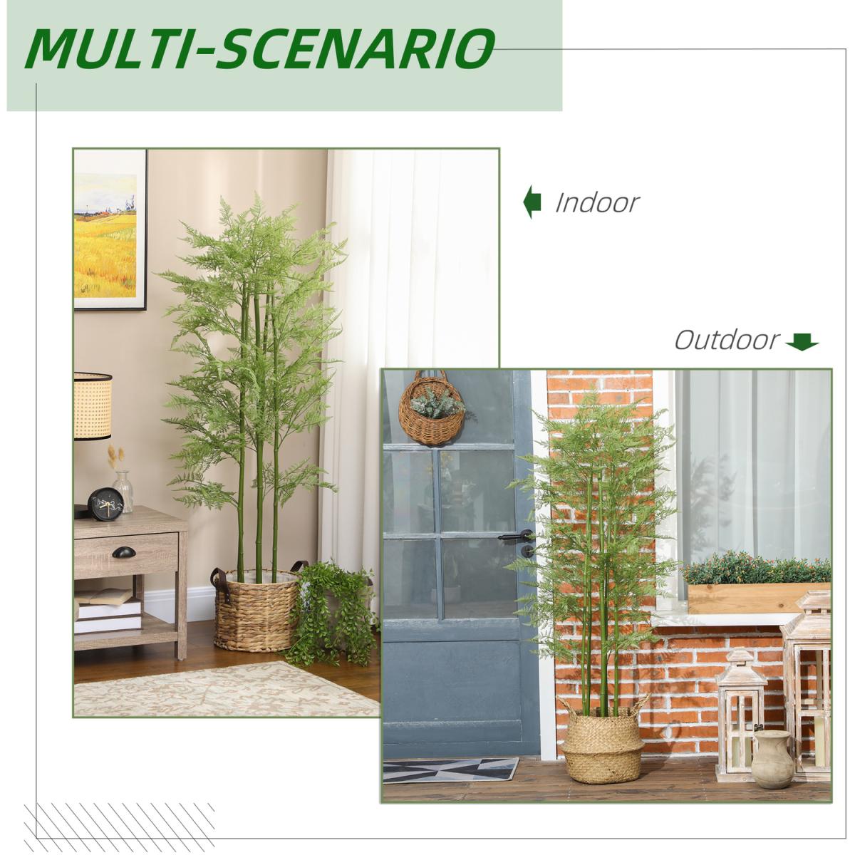 Artificial Plants Asparagus Fern in Pot Indoor Outdoor Home Decor - Green – image 6