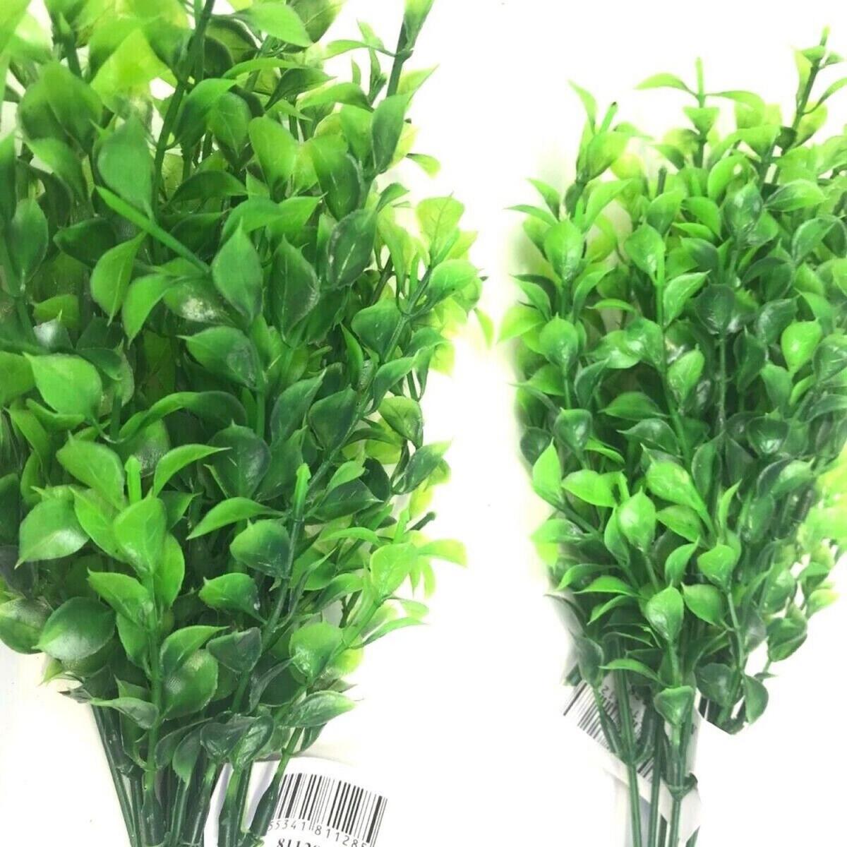 Pack of 2 Artificial Faux Tea Leaf Plants Bushes - Green – image 2