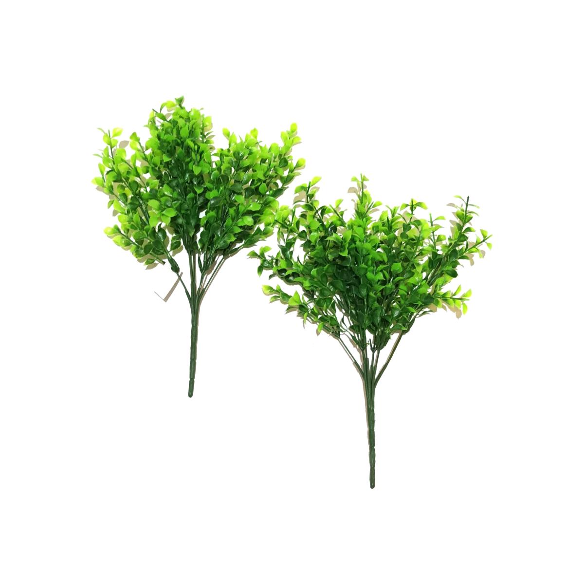 Pack of 2 Artificial Faux Tea Leaf Plants Bushes - Green – image 1