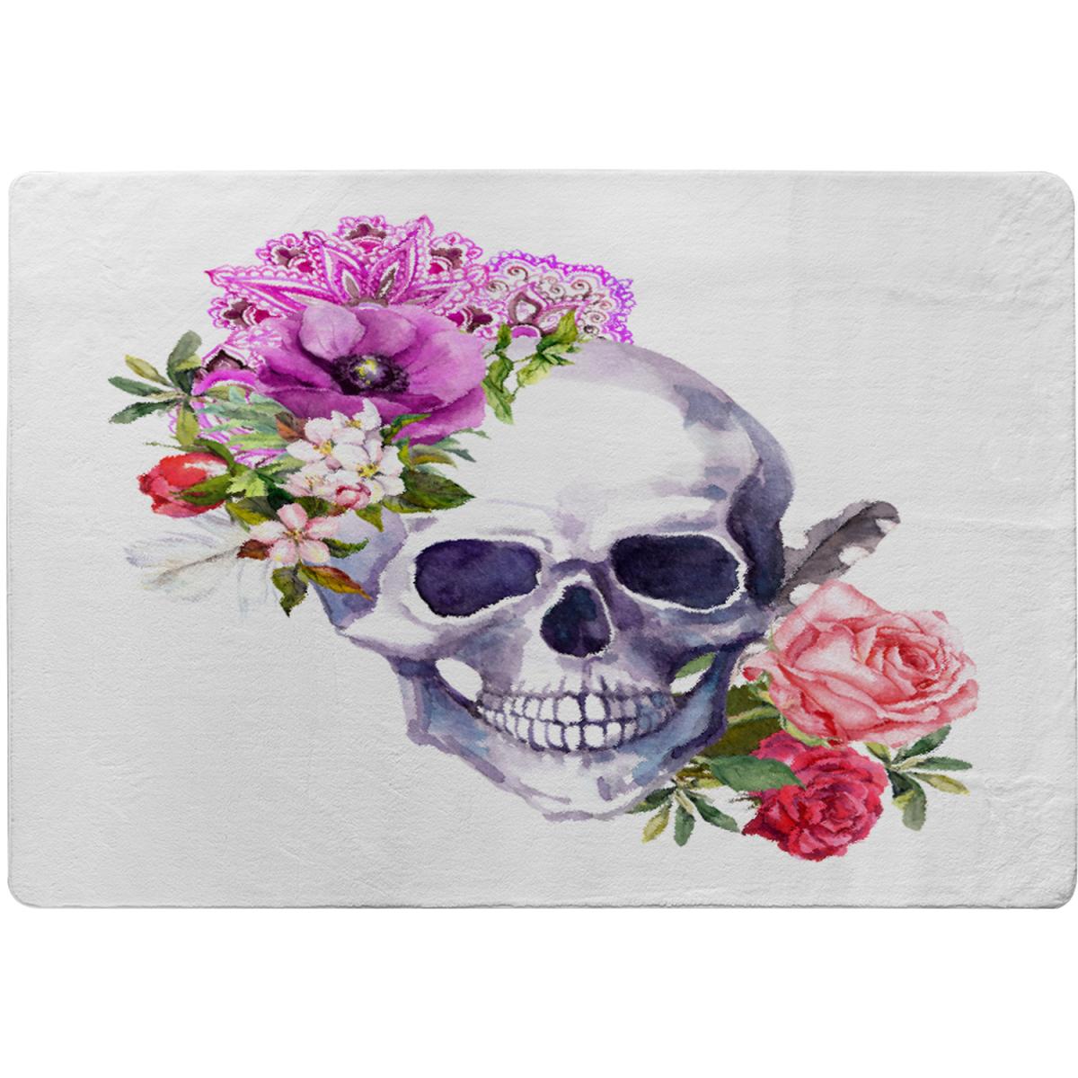 Human Skull With Flowers Rug - Pink / 230cm – image 2