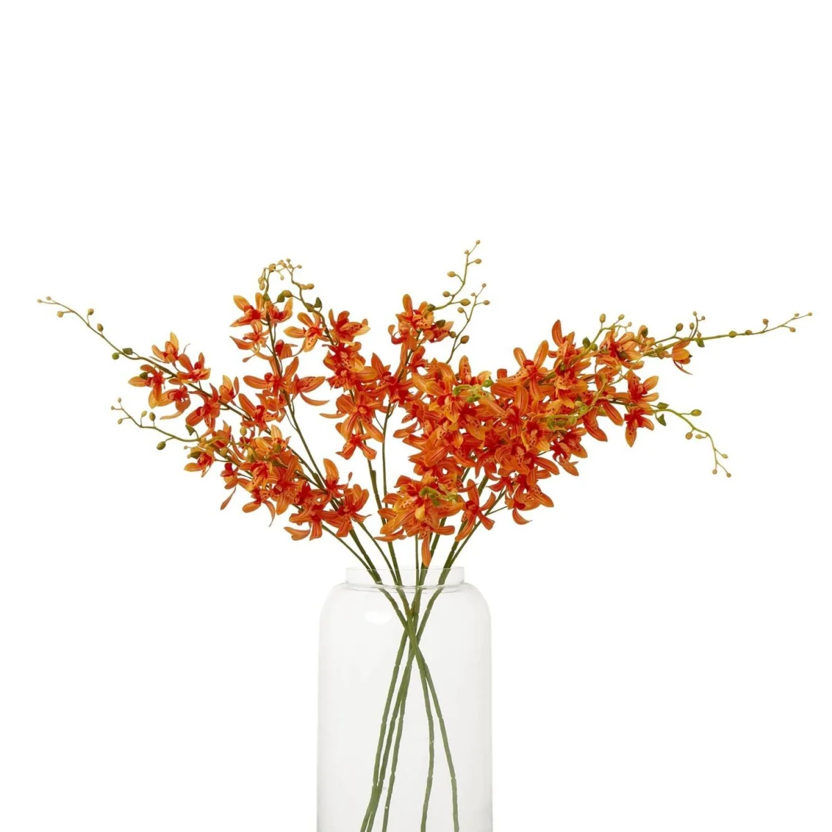 Hill Interiors Cymbidium Spray Artificial Flower - Orange – image 3