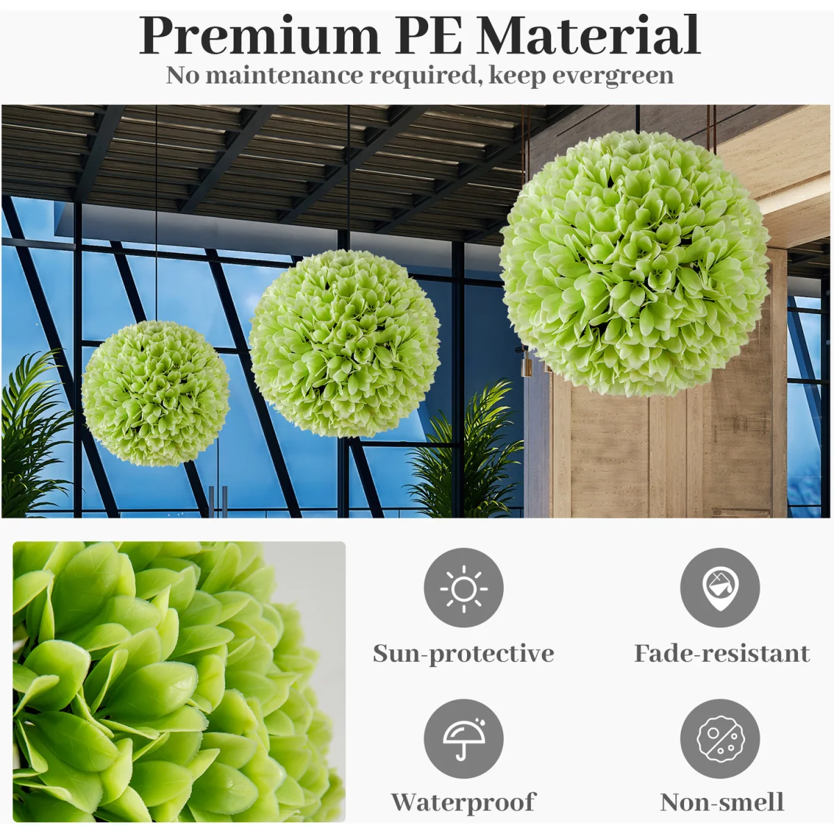 2 PCS Artificial Plant Topiary Balls - Pink – image 12
