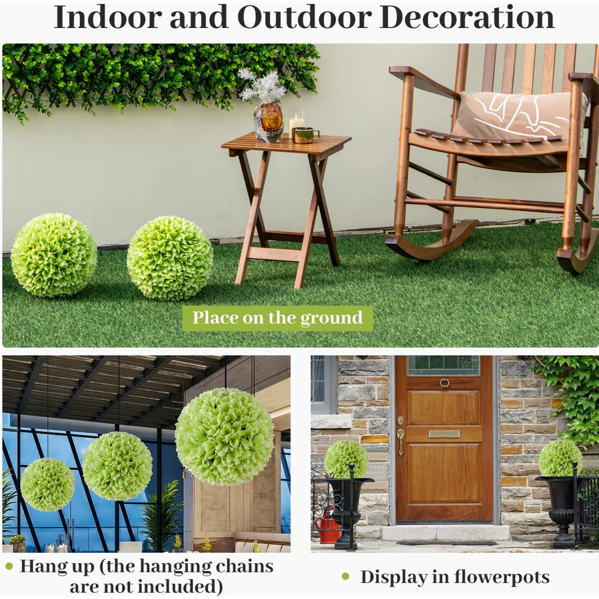 2 PCS Artificial Plant Topiary Balls - Pink – image 14