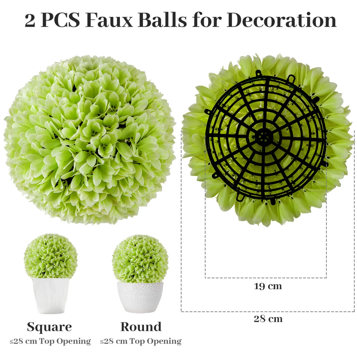 2 PCS Artificial Plant Topiary Balls - Pink – image 16