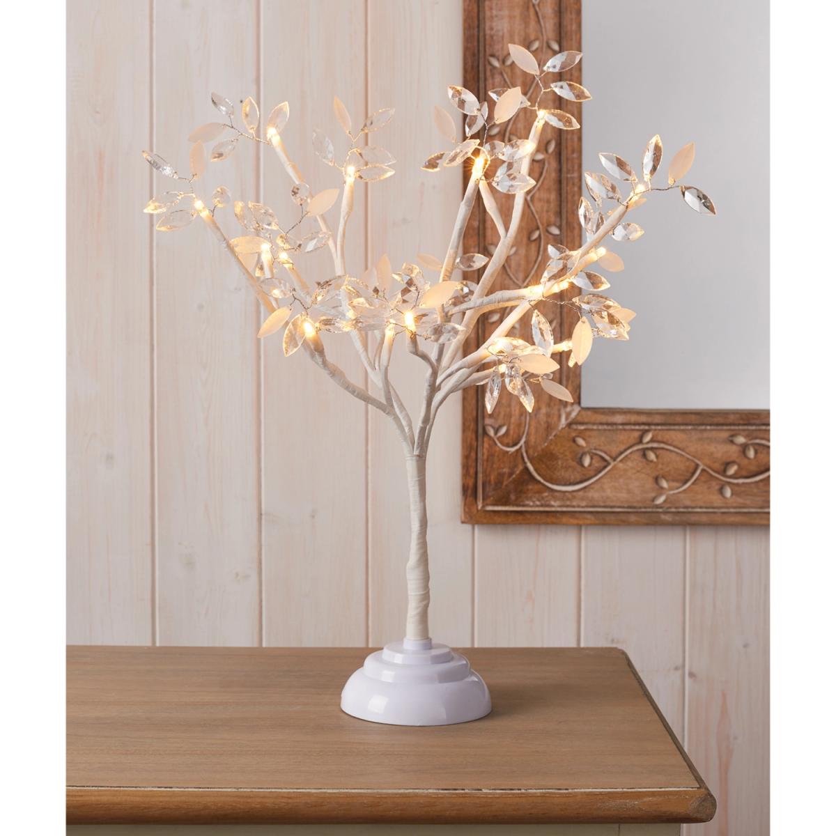 Small Jewelled Frosted Leaf Tree - White – image 2
