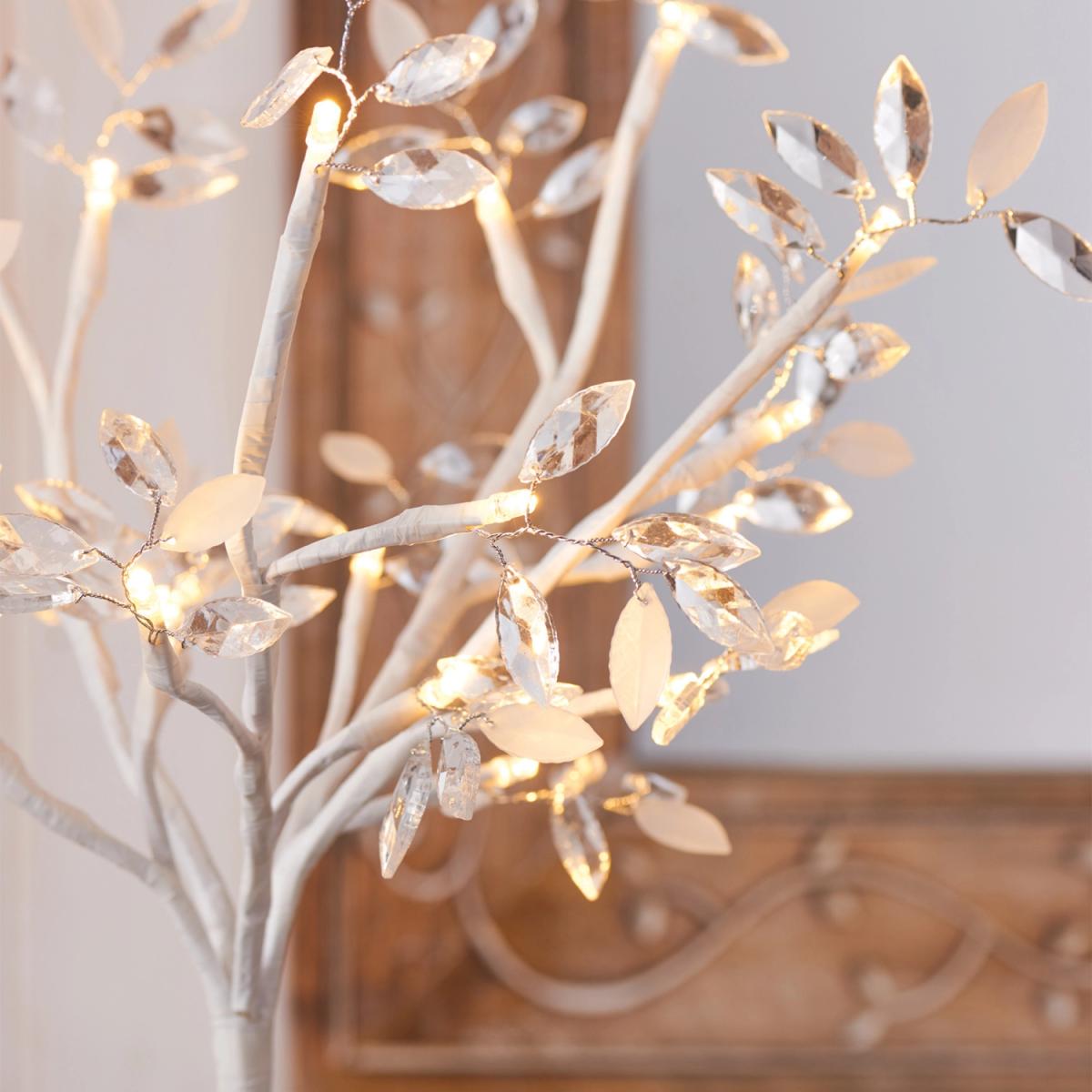 Small Jewelled Frosted Leaf Tree - White – image 3