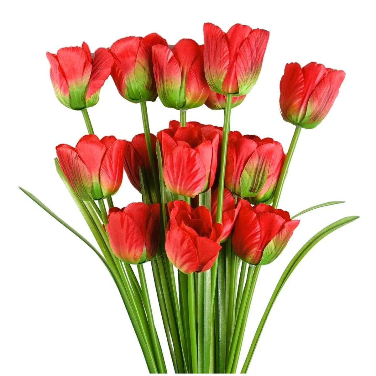 Artificial Tulip Flower Stem With Three Blooms 80cm - Red – image 2
