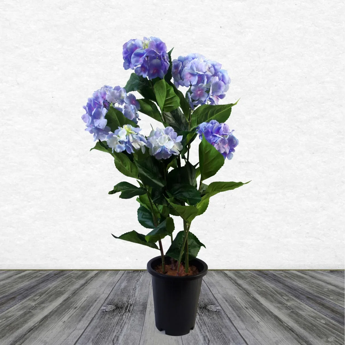 Artificial Potted Hydrangea Plant With Fabric Flowers 90cm - Blue – image 1