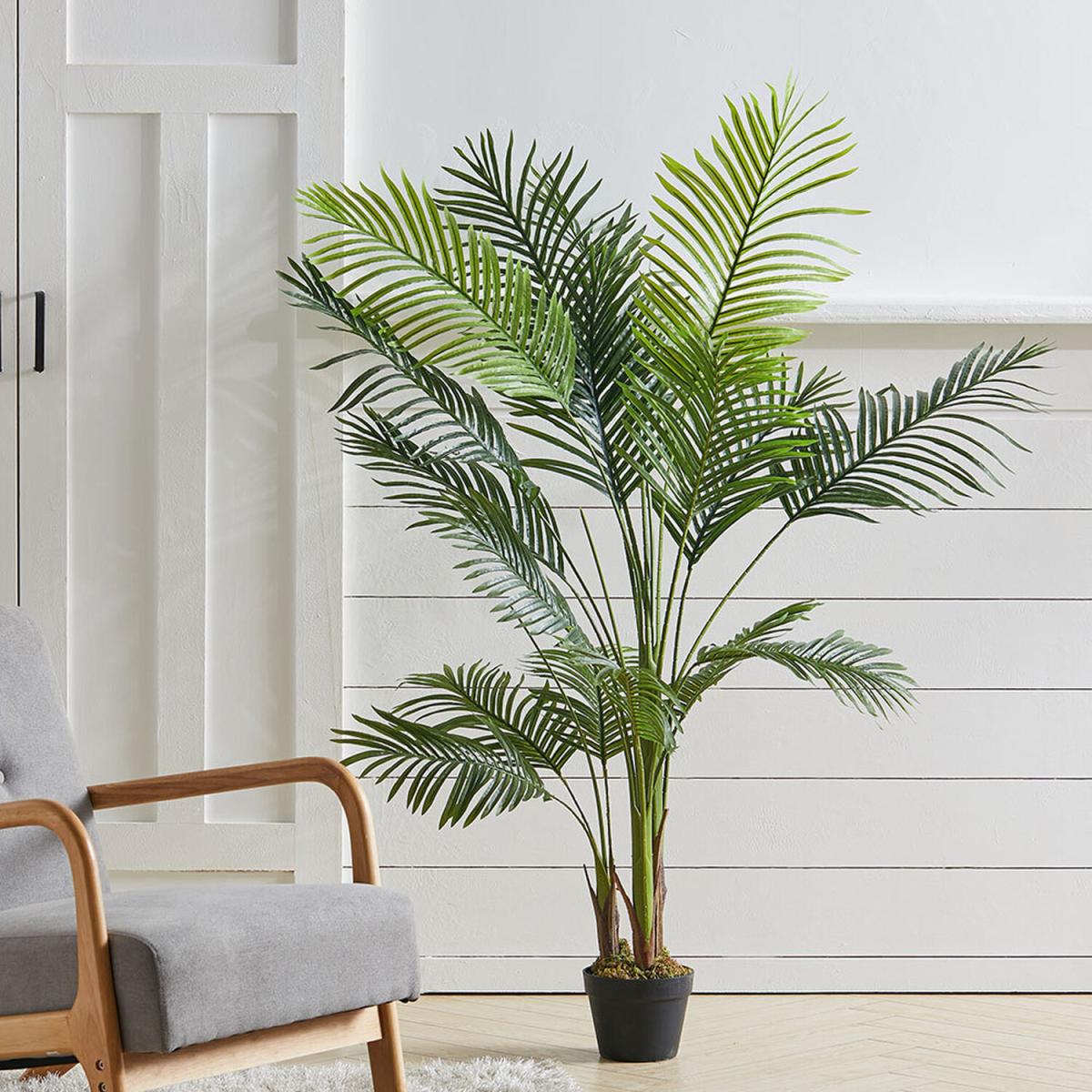 Large Artificial Palm Plant in Pot - Green / 110cm – image 1