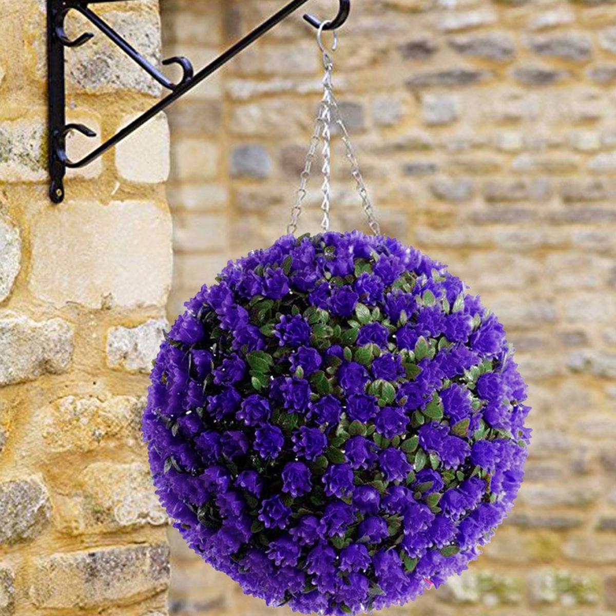 Artificial Hanging Flower Ball Fake Rose - Purple / 38cm – image 4