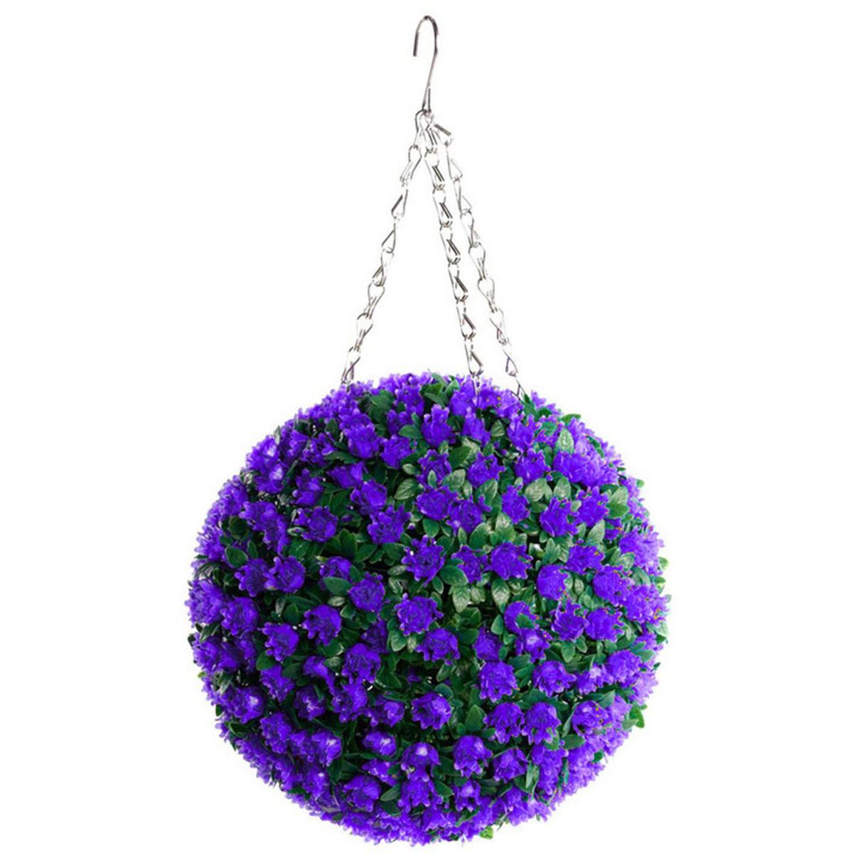 Artificial Hanging Flower Ball Fake Rose - Purple / 38cm – image 6