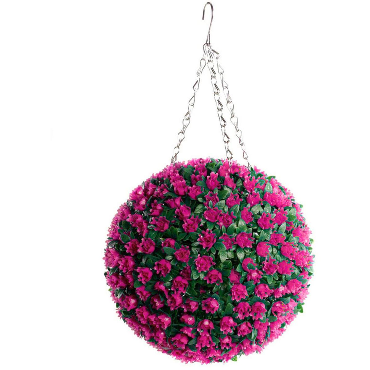 Artificial Hanging Flower Ball Fake Rose - Purple / 38cm – image 7