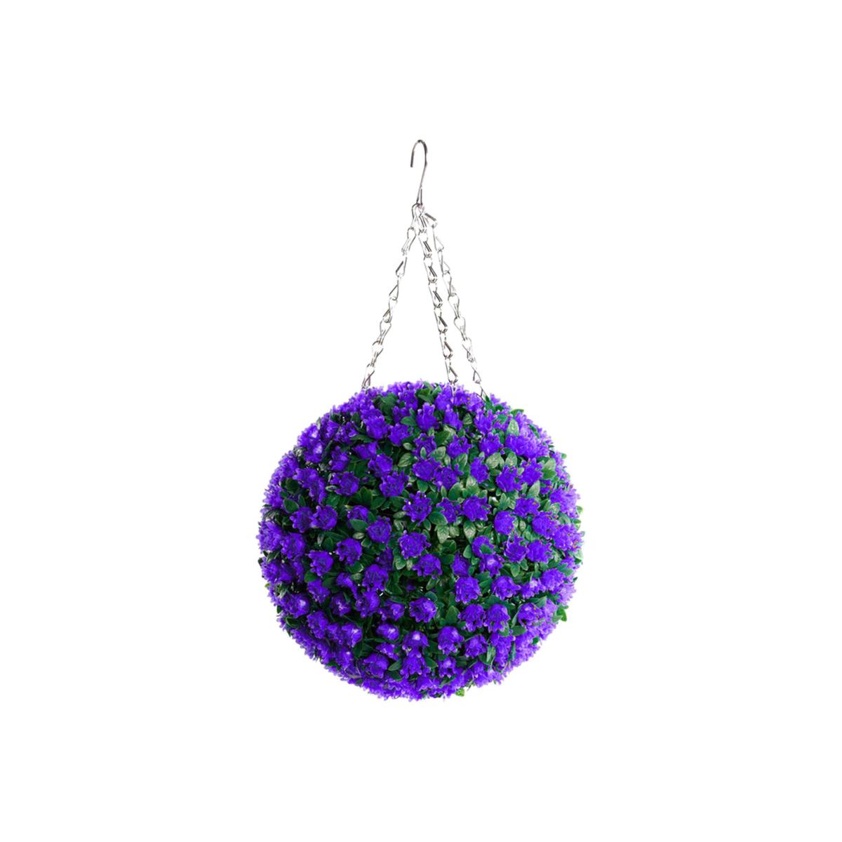 Artificial Hanging Flower Ball Fake Rose - Purple / 38cm – image 1