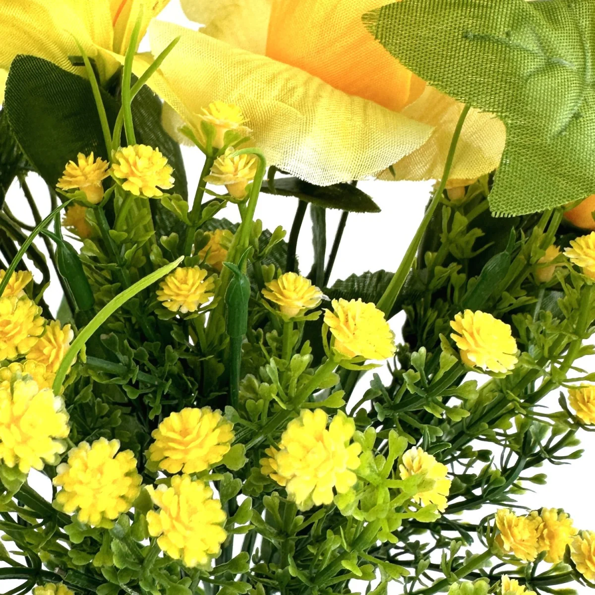 Artificial Plant Flower 3pc Pack Yellow Rose, Alstroemeria and Gypsophila - Yellow – image 5