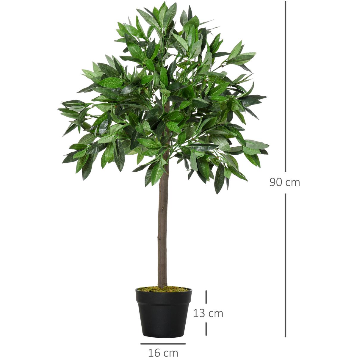 Set Of 2 90cm Artificial Bay Laurel Topiary - Green / 120cm – image 12