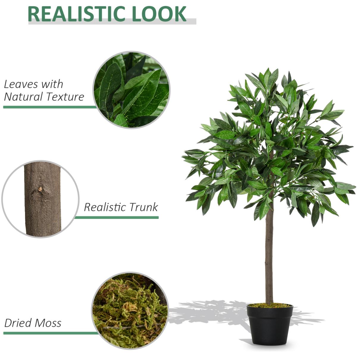 Set Of 2 90cm Artificial Bay Laurel Topiary - Green / 120cm – image 13