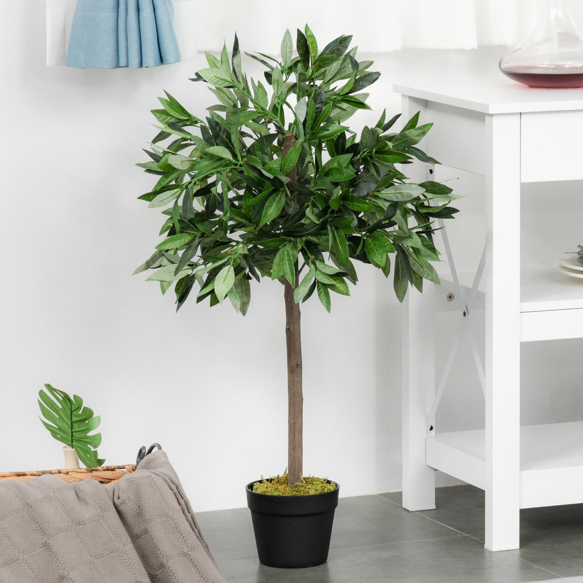 Set Of 2 90cm Artificial Bay Laurel Topiary - Green / 120cm – image 10