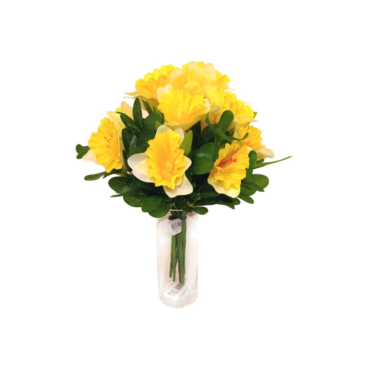 Artificial Daffodil Flowers with Foliage Filler Arrangement - Yellow – image 1