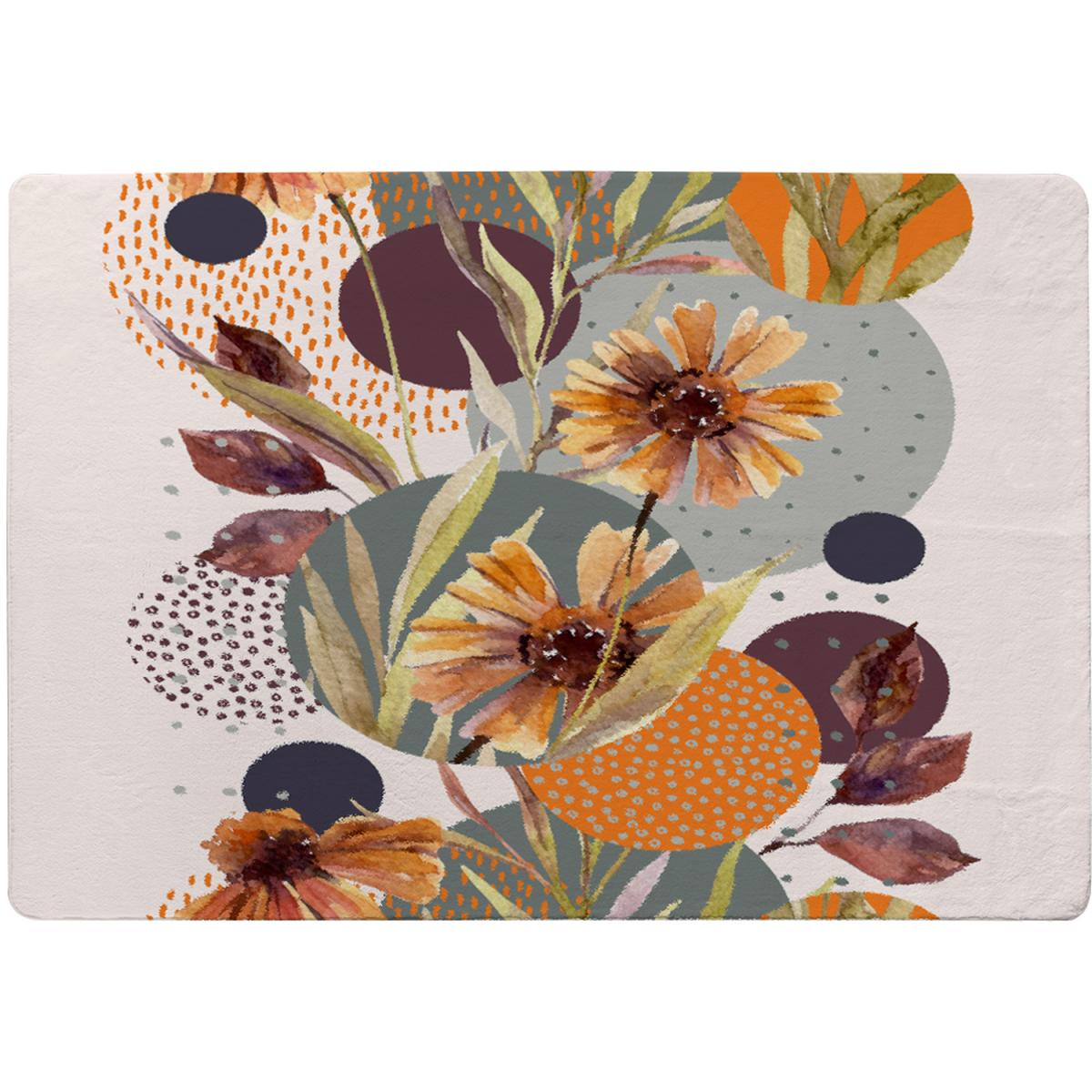 Orange Geometric With Flowers Rug - Orange / 230cm – image 2