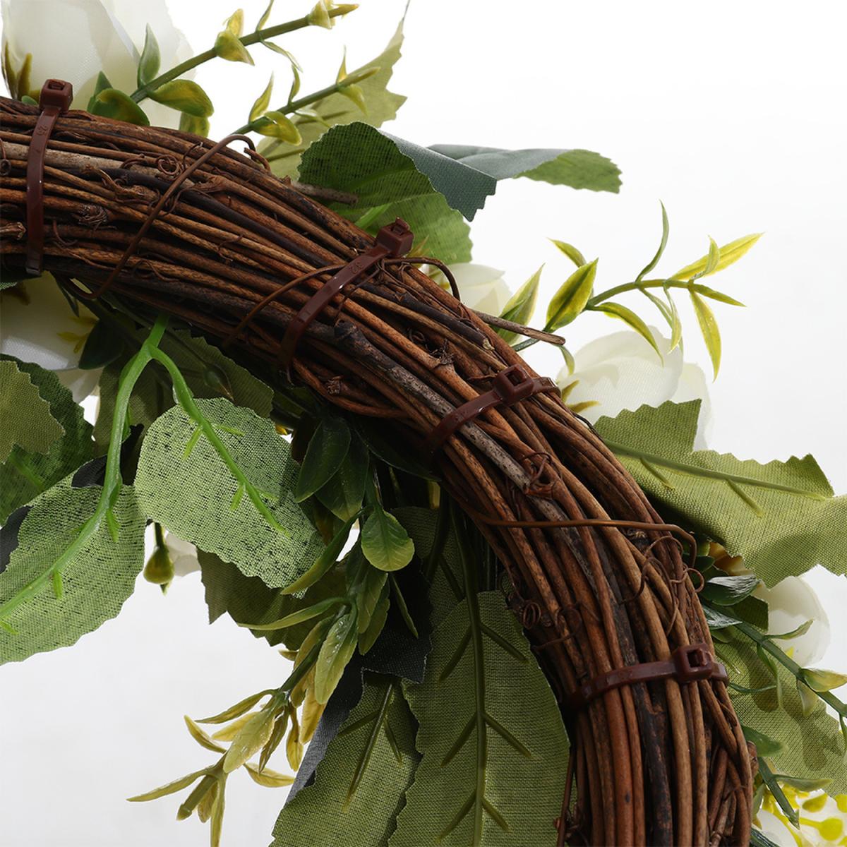 Artificial Peony Silk Flower Leaf Vine Garland Home Wedding Decor - White / 30cm – image 2