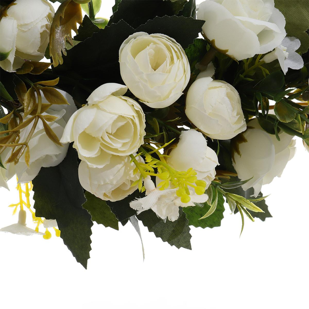 Artificial Peony Silk Flower Leaf Vine Garland Home Wedding Decor - White / 30cm – image 5