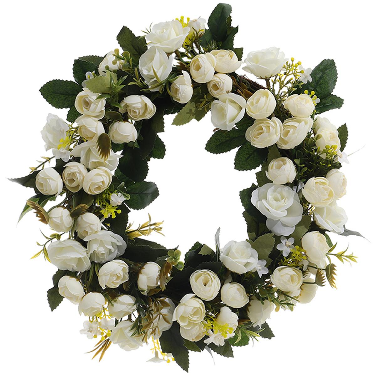 Artificial Peony Silk Flower Leaf Vine Garland Home Wedding Decor - White / 30cm – image 6
