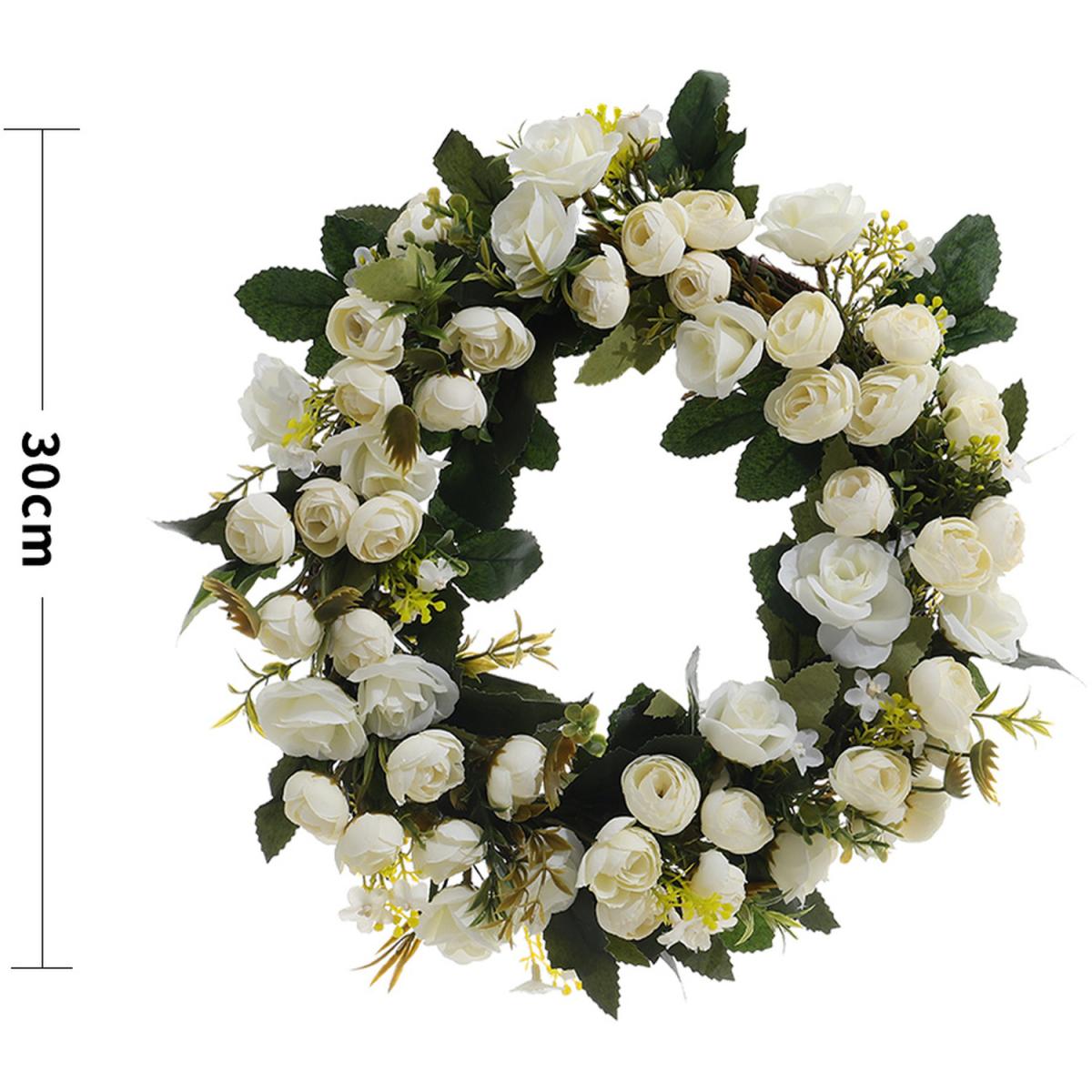 Artificial Peony Silk Flower Leaf Vine Garland Home Wedding Decor - White / 30cm – image 7