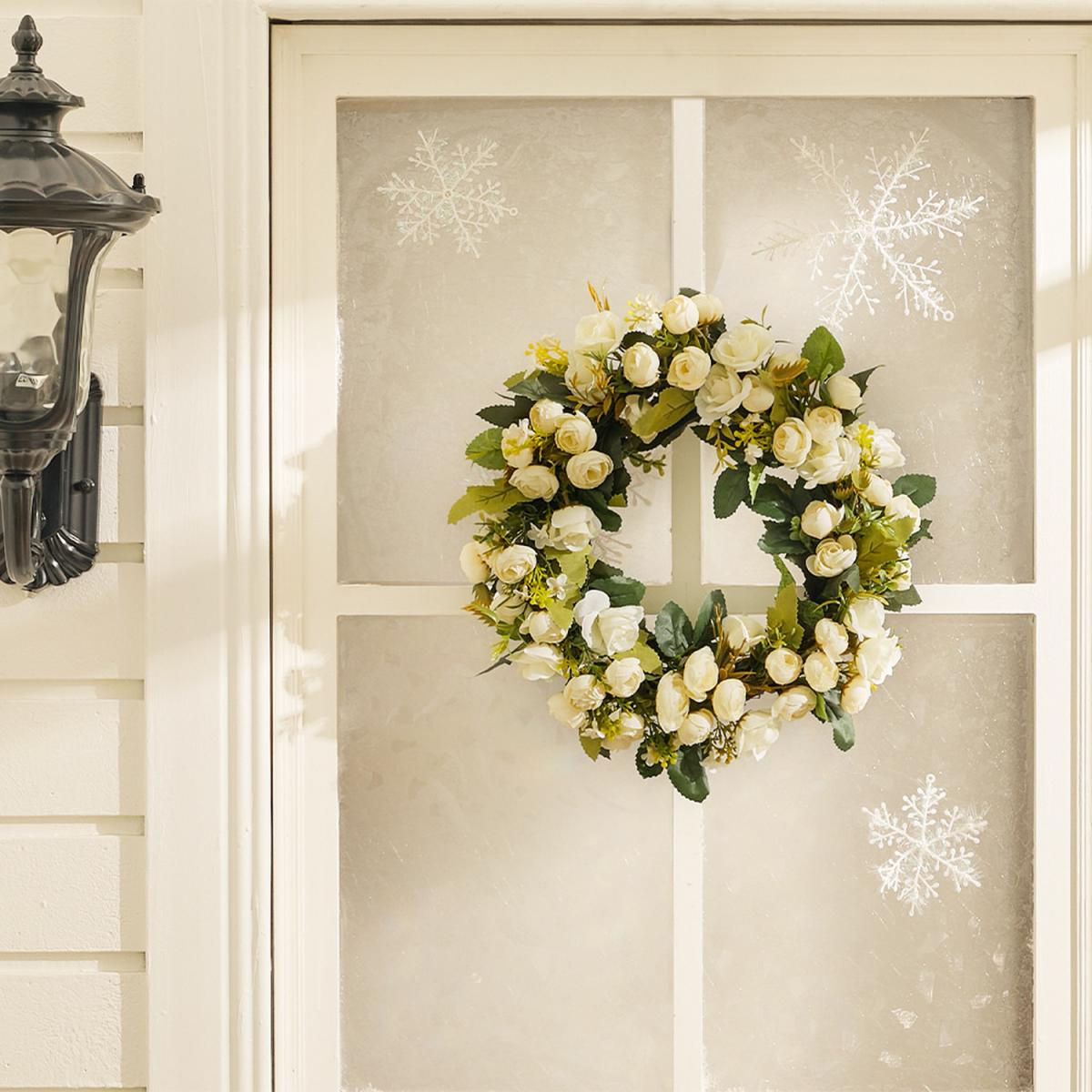 Artificial Peony Silk Flower Leaf Vine Garland Home Wedding Decor - White / 30cm – image 9