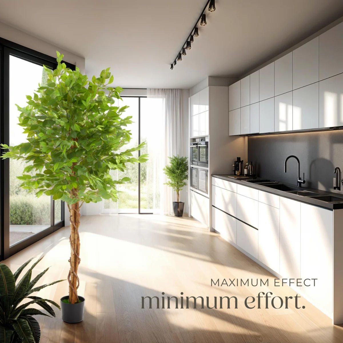 Artificial Plant - Detailed And Lifelike, Ficus Tree, Low-Maintenance - Green / 180cm – image 4