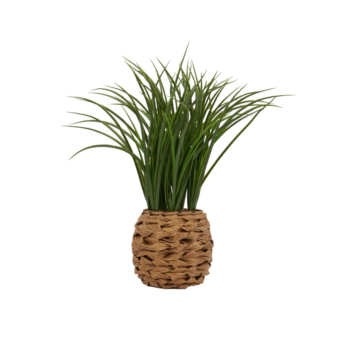 Grass in Water Hyacinth Basket - Green
