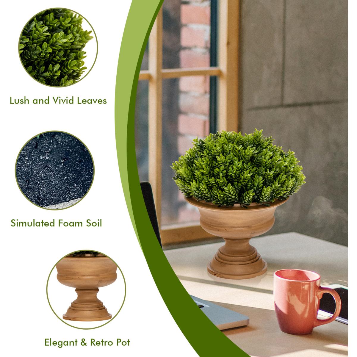 Costway 4 Pack Small Faux Pine Cone Trees-Green - Green – image 2