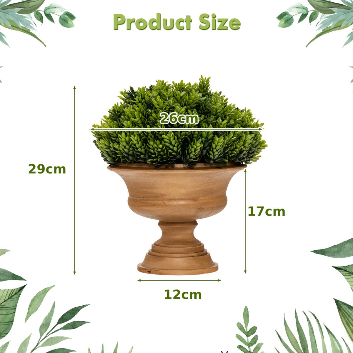 Costway 4 Pack Small Faux Pine Cone Trees-Green - Green – image 6