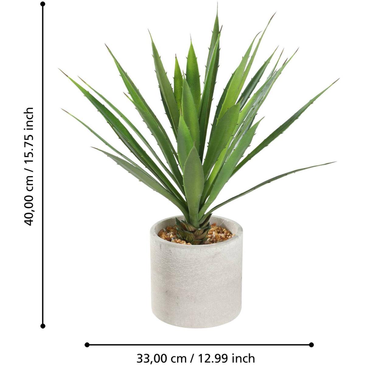 EGLO Tobetsu Artificial Succulent With Grey Plastic Pot - Green – image 2