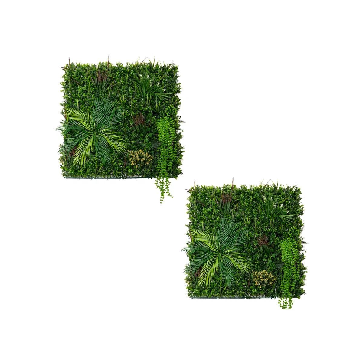 Artificial Plant Wall Tiles - Green / 100x100cm