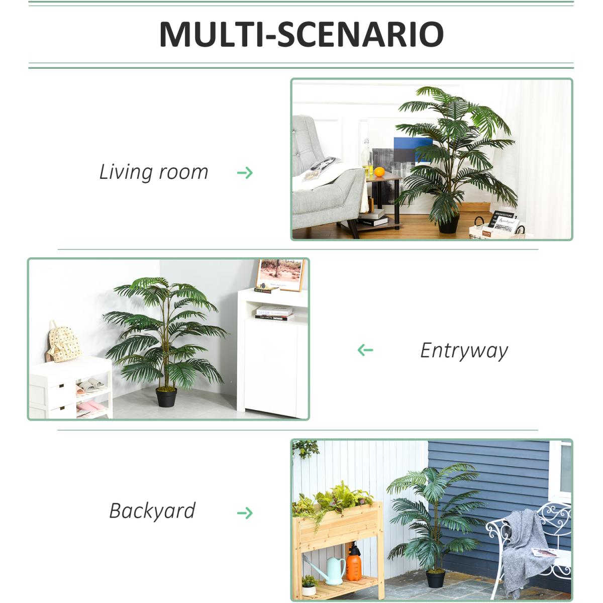 Artificial Palm Plant Decorative Tree  - green – image 8