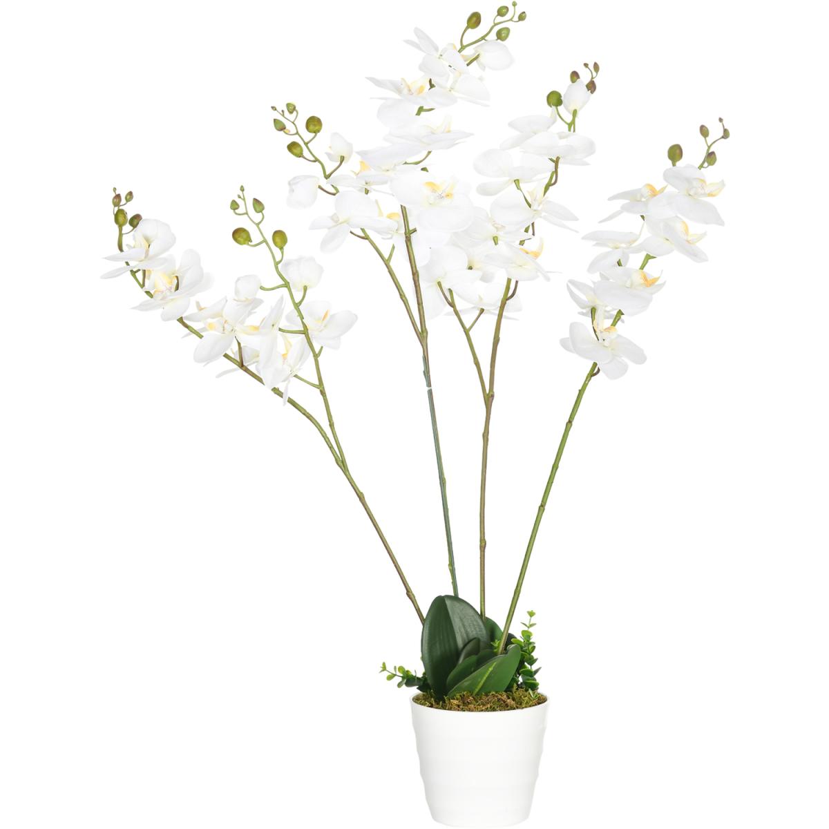 Artificial Flowers Orchid Phalaenopsis in Pot 75 cm for Home Decor - Green – image 3