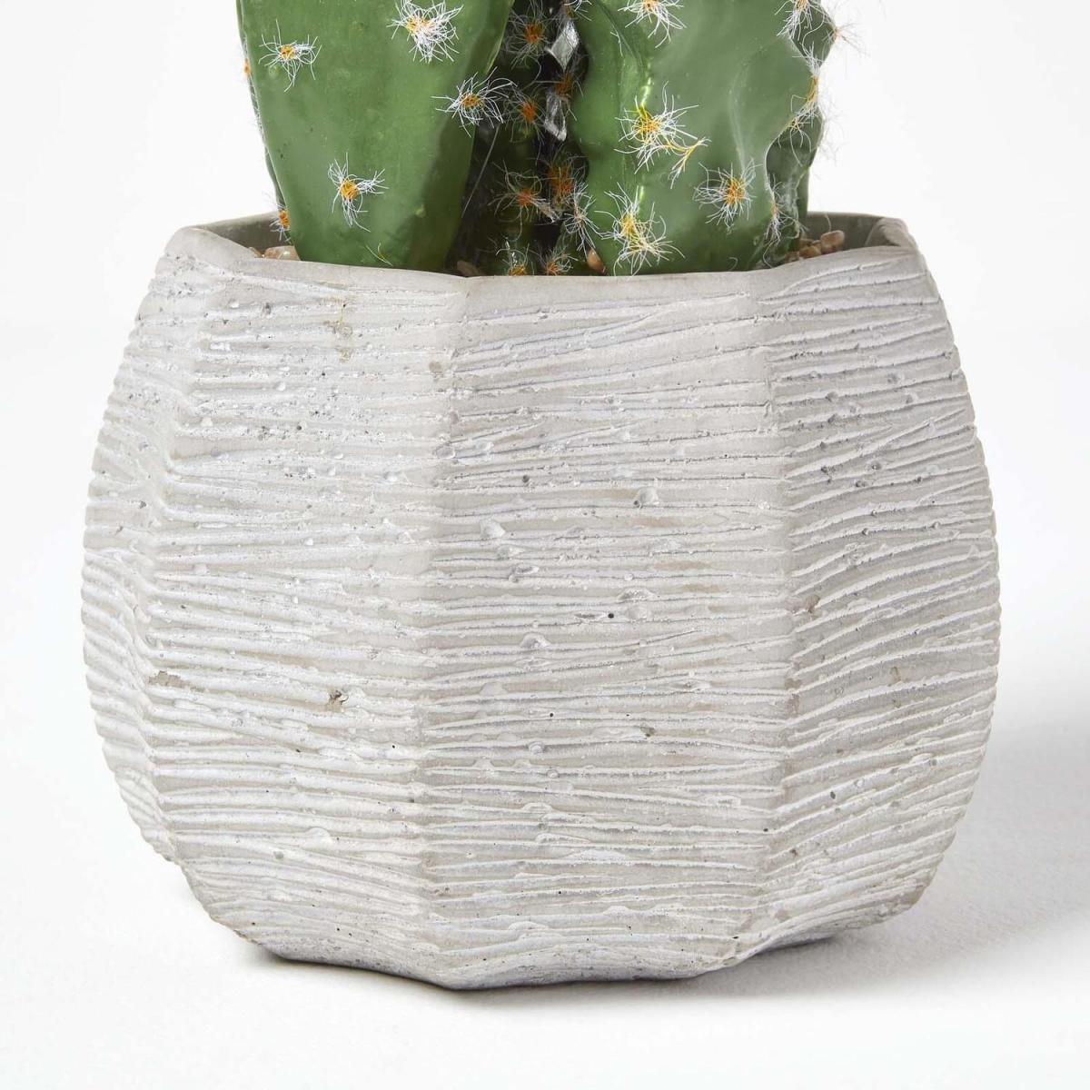 Homescapes Echinopsis Peruviana Artificial Cactus In Decorative Stone Pot - Green – image 3