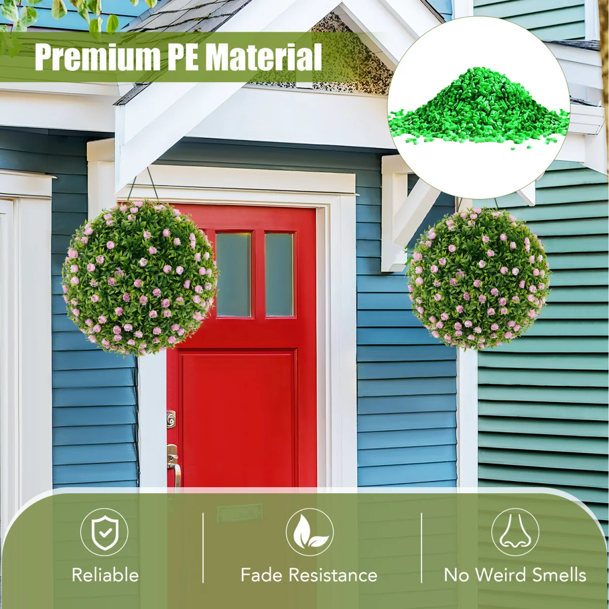 2PCS Artificial Plant Topiary Balls - Green – image 3