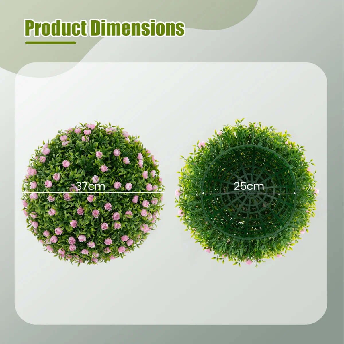 2PCS Artificial Plant Topiary Balls - Green – image 10