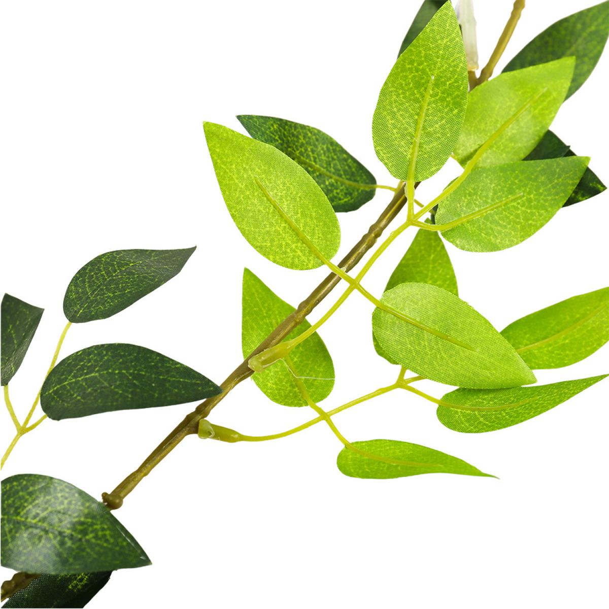 Artificial White Wisteria Flower Vine Garland Leaves Hanging Arch Door Decor - Green – image 5