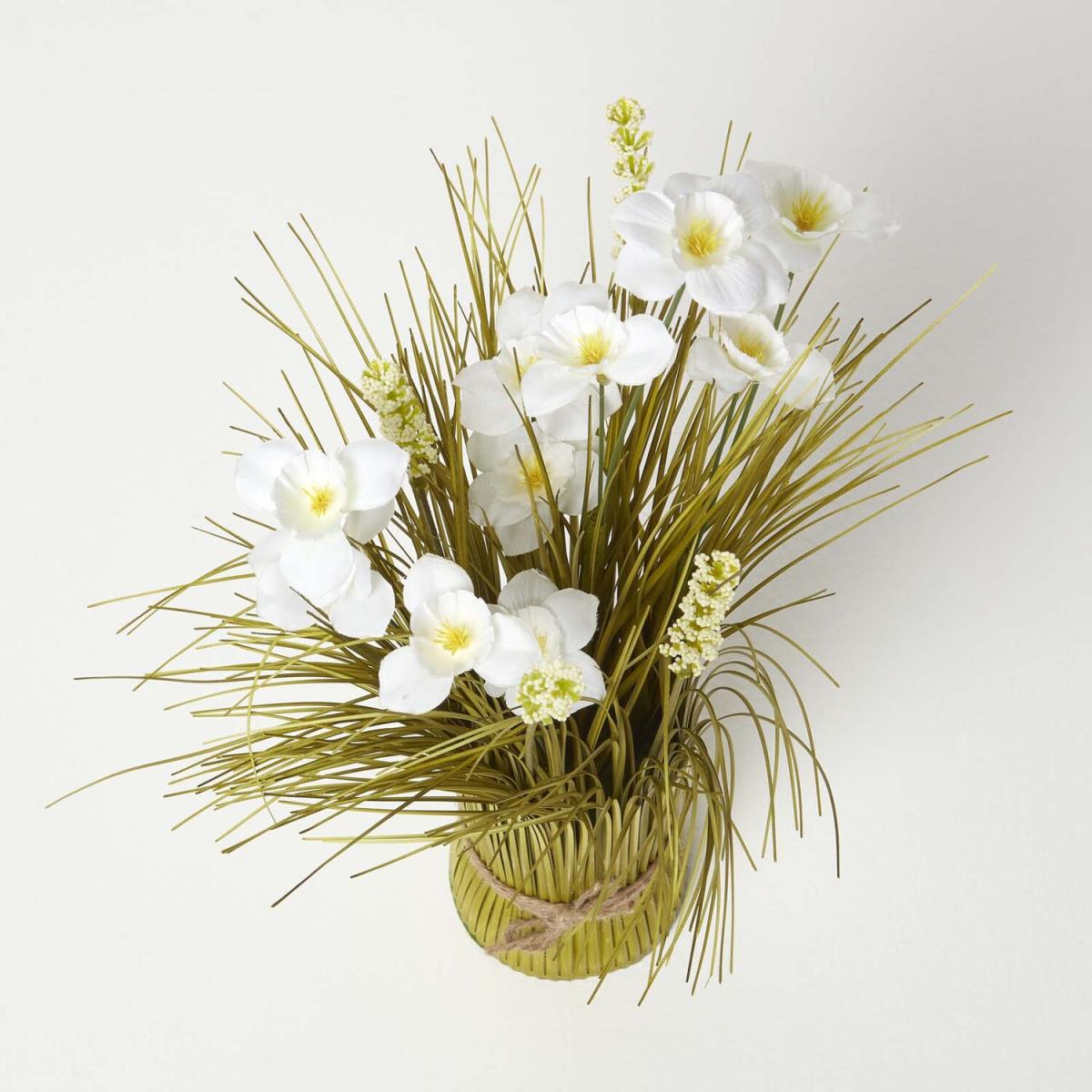 Set of White and Yellow Daffodil Artificial Flower Arrangement - Multi – image 2