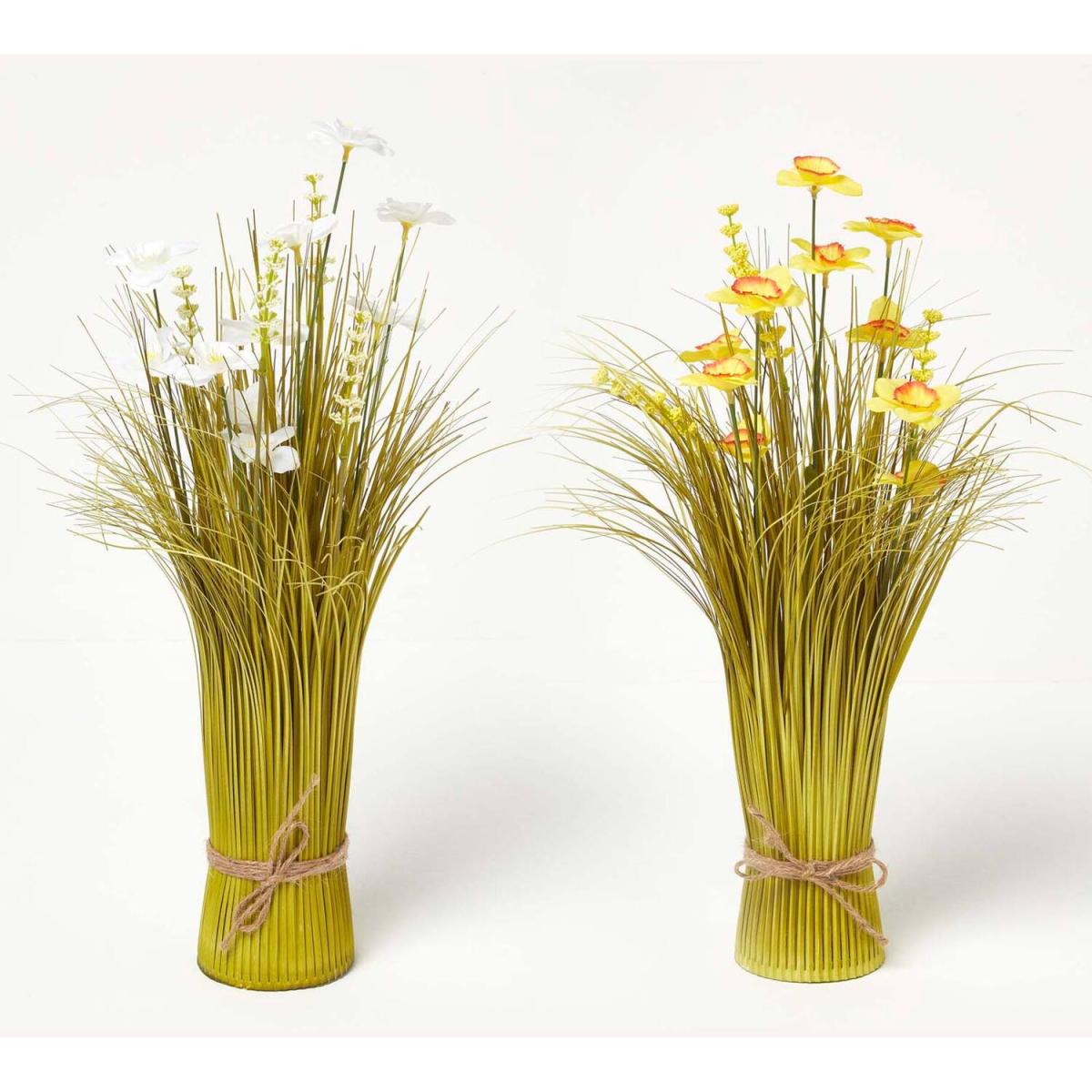 Set of White and Yellow Daffodil Artificial Flower Arrangement - Multi – image 3