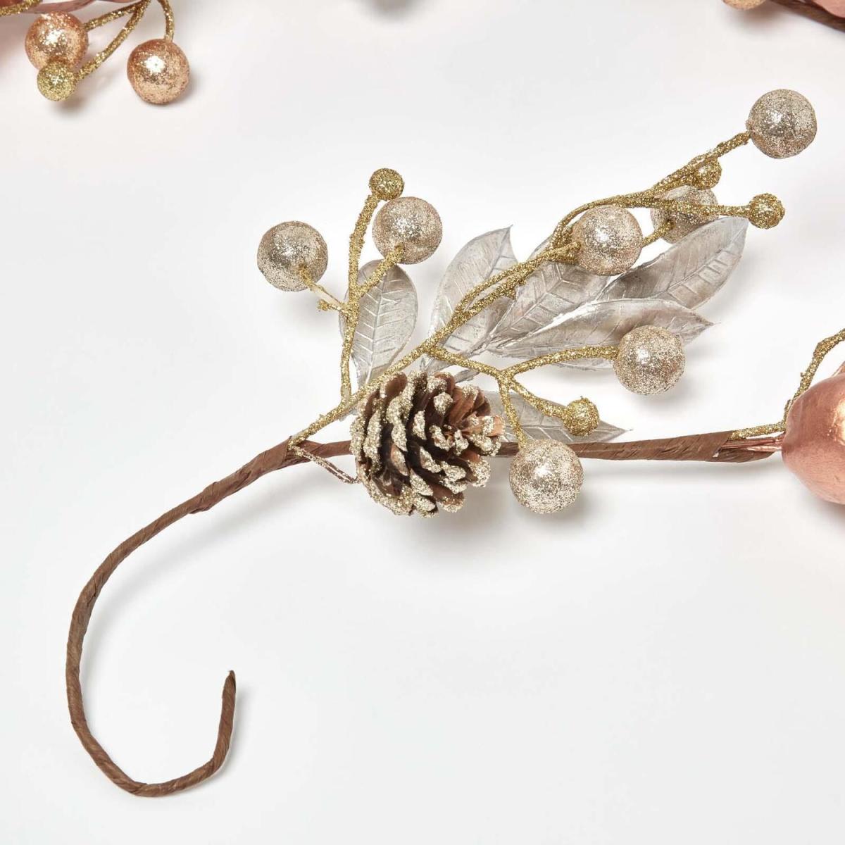 Homescapes Champagne Pinecone Apple Christmas Garland 150 cm - Champagne and Bronze – image 2