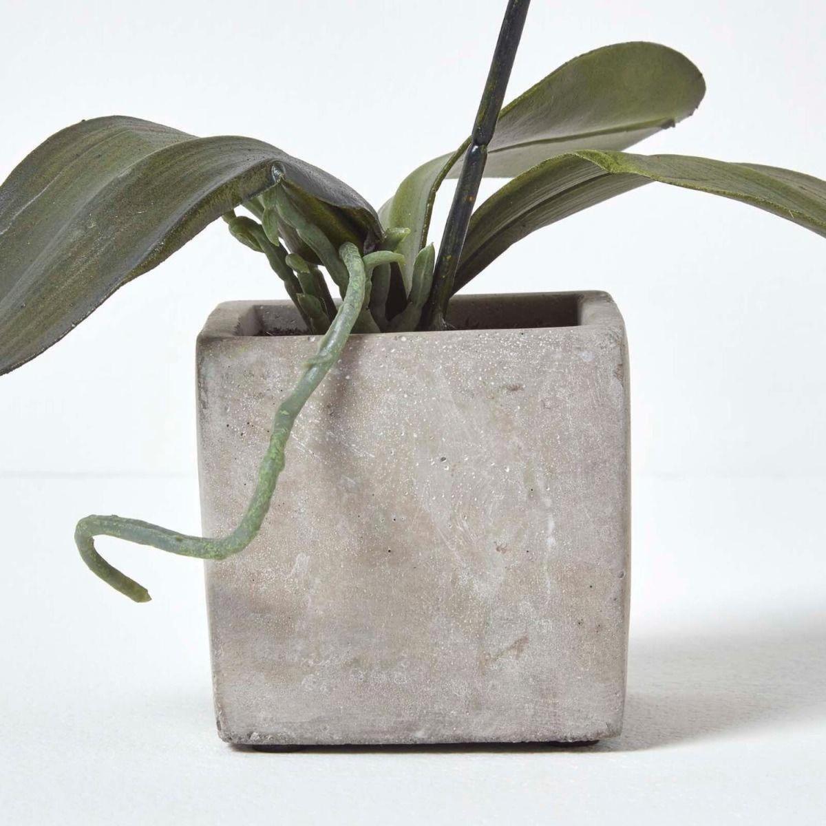 Homescapes Set of 2 Cerise Pink  White Artificial Orchids in Pots, 40 cm - Purple and White – image 3