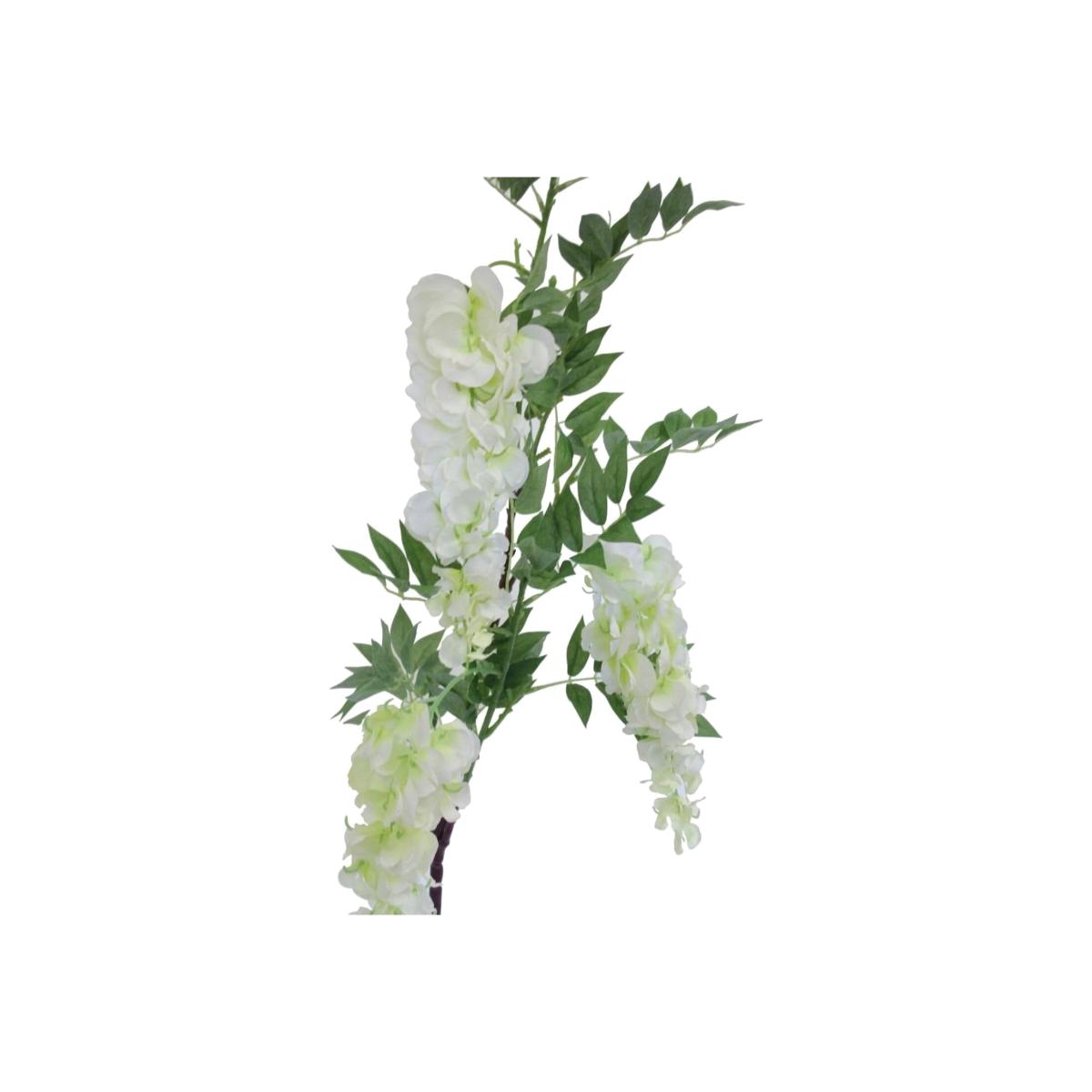 Artificial Wisteria Branch 122 cm - White – image 1