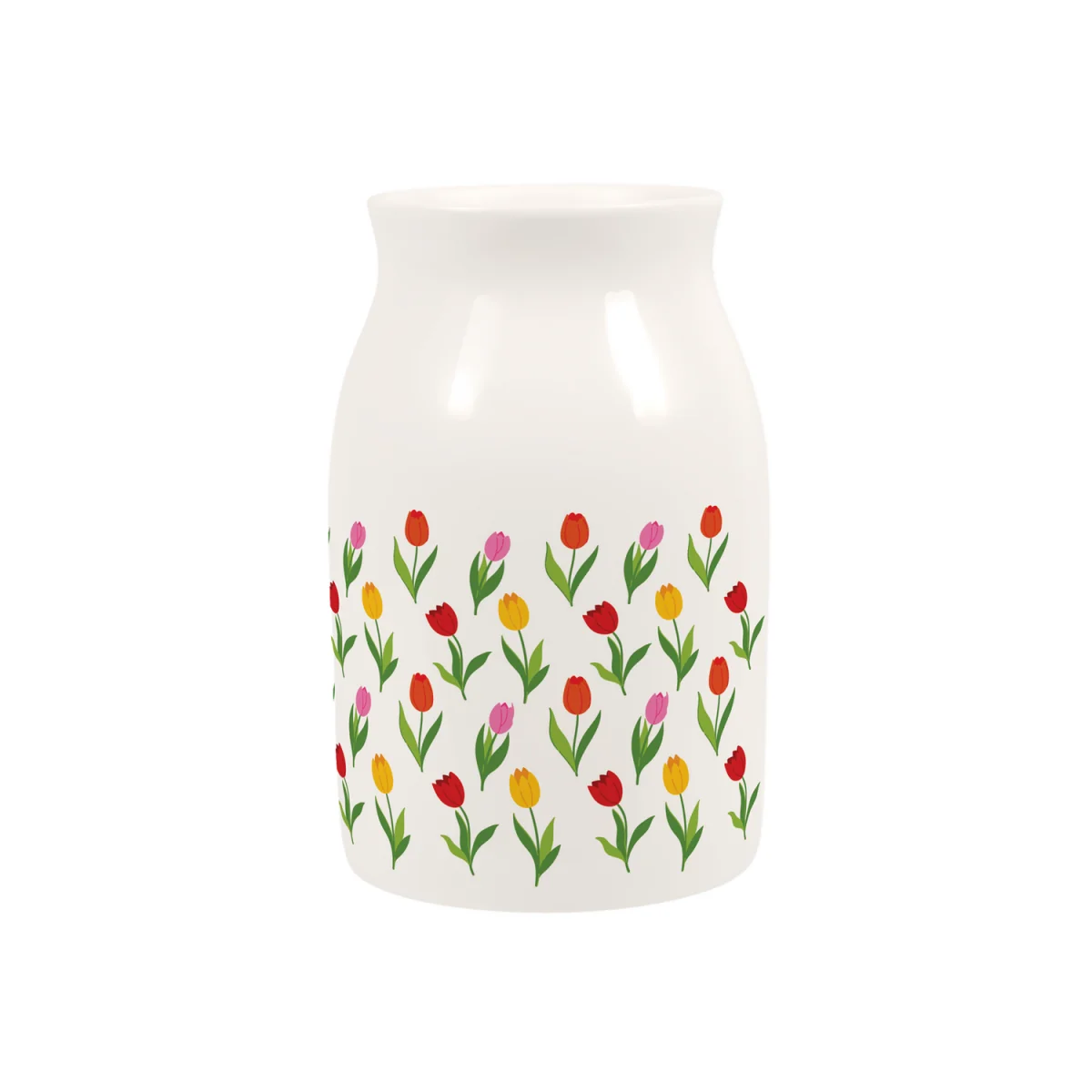 Tulip Print Small Porcelain Vase - Multicoloured – image 2
