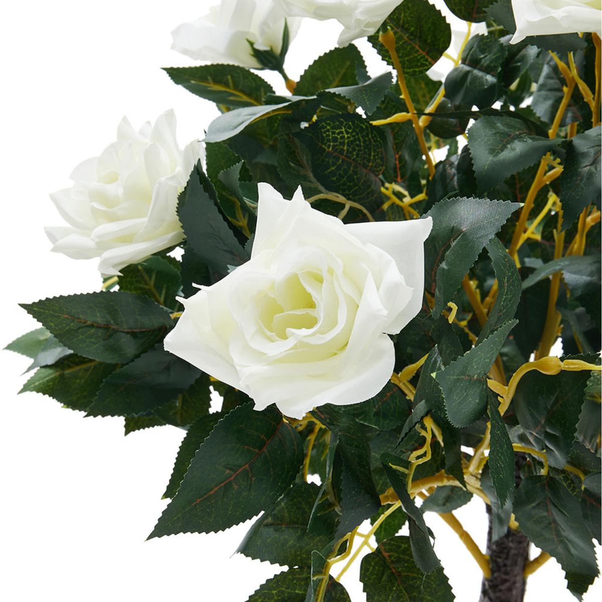 Artificial Rose Flower Tree in Pot - White / 90cm – image 4