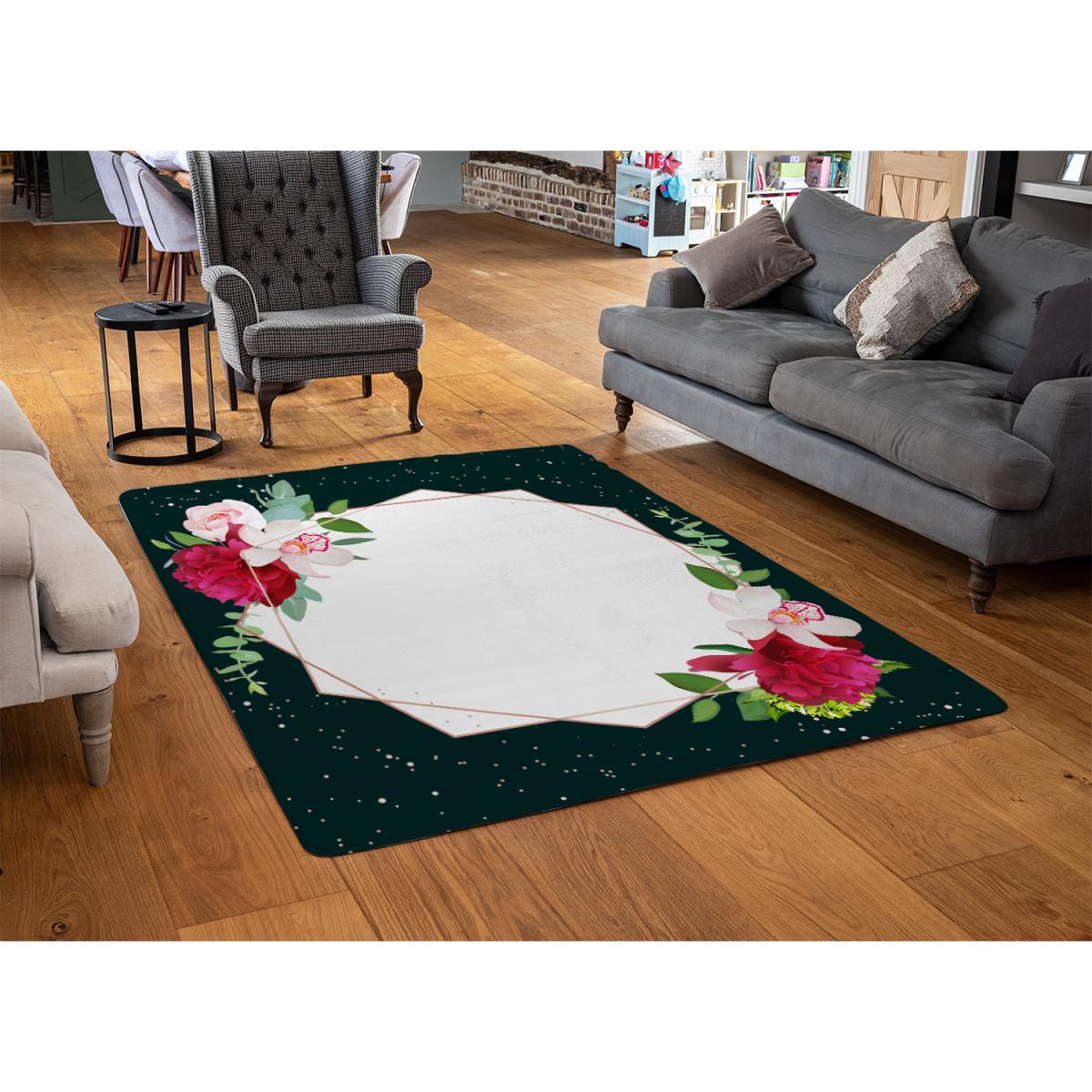 Bright Flowers Dark Rug - Green / 230cm – image 3