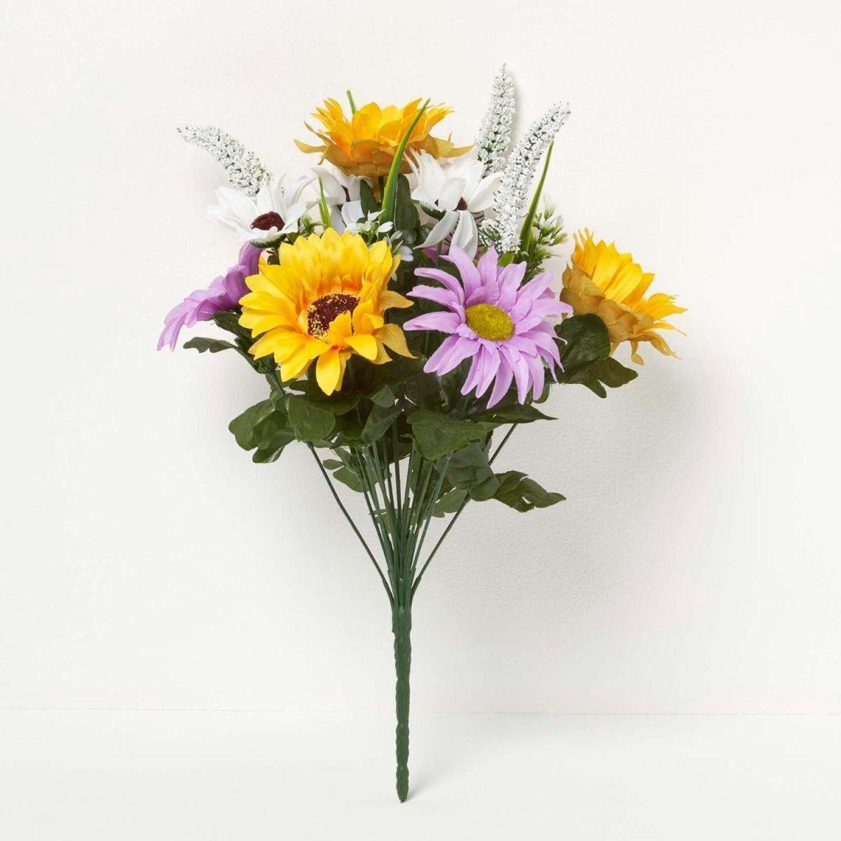 Homescapes Lilac  Yellow Sunflower Bouquet - Lilac – image 2